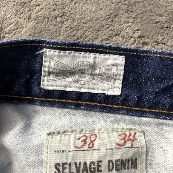 1791 Supply Co Jeans Mens 38x34 Selvedge Straight Leg Mid Rise Denim USA - Picture 11 of 14